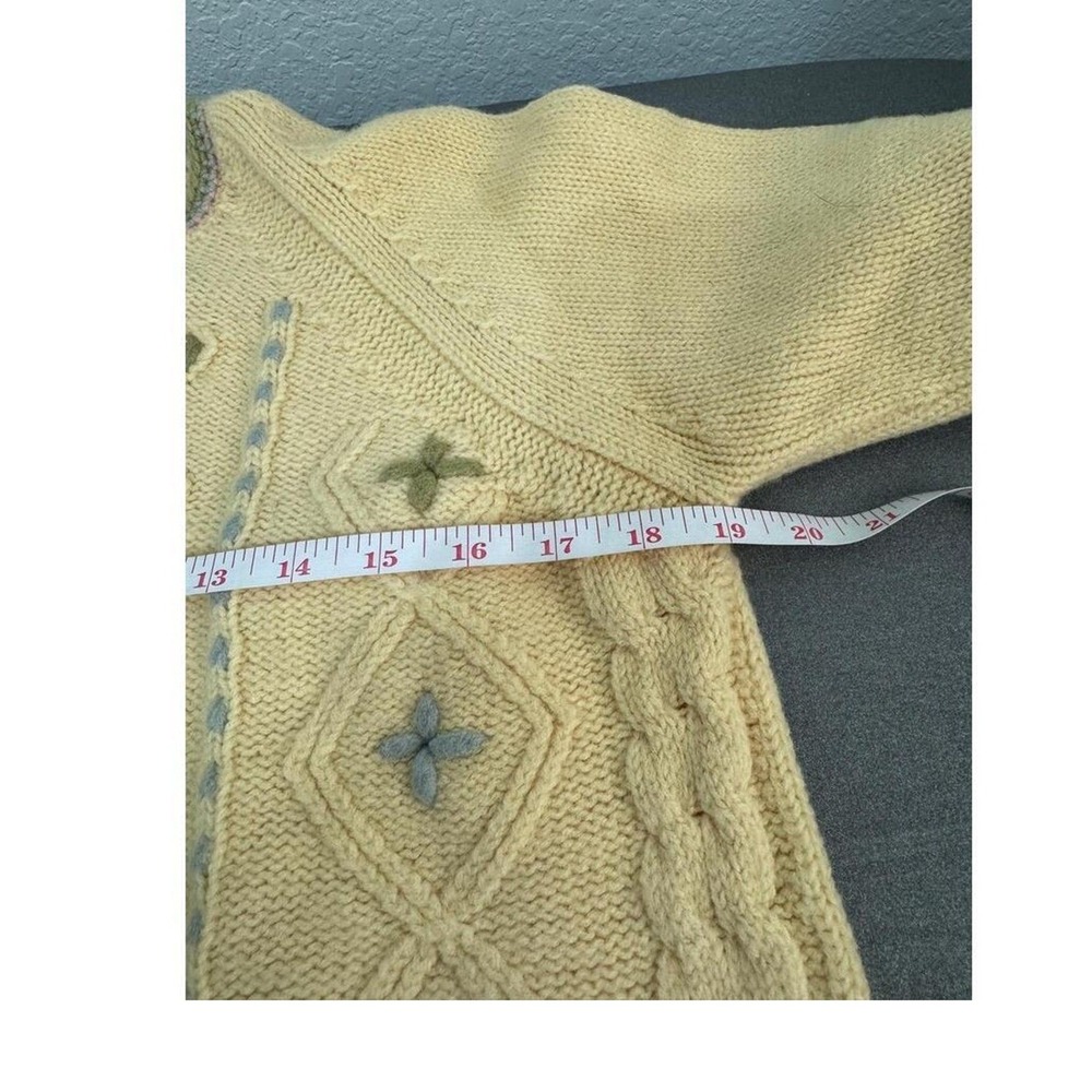 Cardigan Womans Large Vintage Wool Button Front Embroidered Y2K Grannycore - Picture 6 of 7